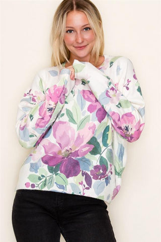Shop Right Here Floral Sweater - Bray and Em Boutique