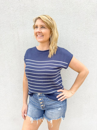 Shrug Off Winter Stripe Sweater - Bray and Em Boutique