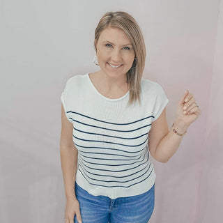 Shrug Off Winter Stripe Sweater - Bray and Em Boutique