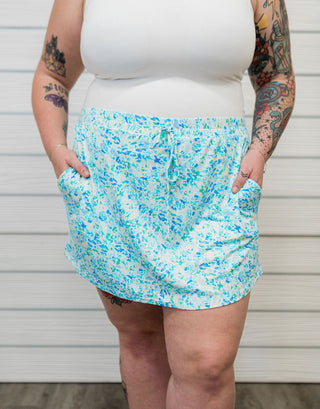 Sienna Skort - Aqua Floral - Bray and Em Boutique