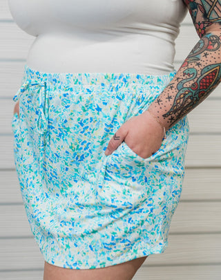 Sienna Skort - Aqua Floral - Bray and Em Boutique