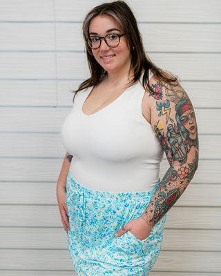 Sienna Skort - Aqua Floral - Bray and Em Boutique