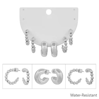 Silver Hoop Earring Trio Set - Bray and Em Boutique