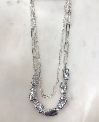 Silver Ripple Layered Necklace - Bray and Em Boutique