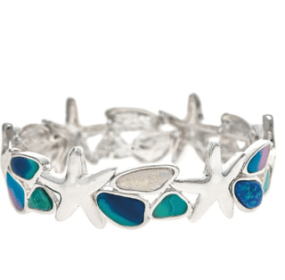 Silver Starfish & Opal Shell Bracelet - Bray and Em Boutique