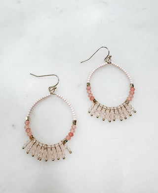 Simple Love Crystal Dangle and Bead Earrings - Bray and Em Boutique