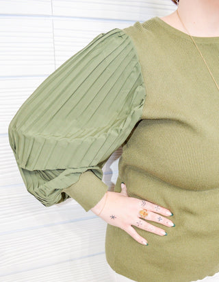 Simply Adore Pleated Sleeve Sweater - Bray and Em Boutique