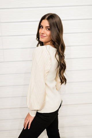 Simply Adore Pleated Sleeve Sweater - Bray and Em Boutique