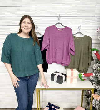 Simply Overjoyed Knit Top - Bray and Em Boutique