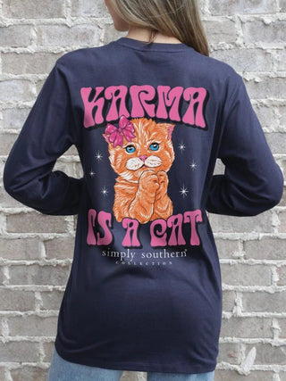 Simply Southern's Karma Is A Cat Shirt - Bray and Em Boutique
