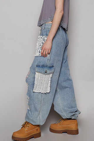 Sleek Swagger Denim Joggers - Bray and Em Boutique
