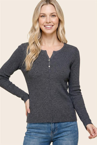 So Essential Henley Sweater - Bray and Em Boutique