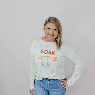 Soak Up the Sun Embroidered Sweater - Bray and Em Boutique