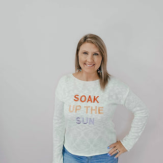 Soak Up the Sun Embroidered Sweater - Bray and Em Boutique