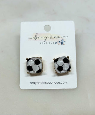 Soccer Eclipse Stud Earrings - Bray and Em Boutique