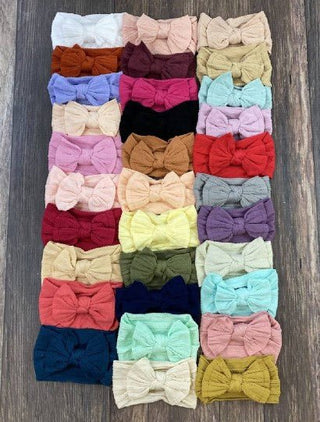 Soft Cable Knit Knot Bow Headbands - Bray and Em Boutique