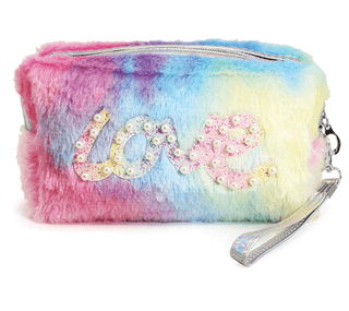 Soft Faux Fur Love Letter Pouch - Bray and Em Boutique
