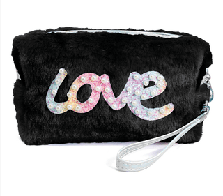 Soft Faux Fur Love Letter Pouch - Bray and Em Boutique