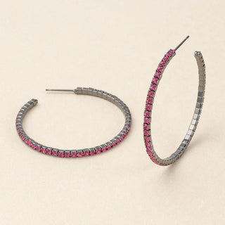 Sparkle & Shine Rhinestone Hoops - Large - Bray and Em Boutique