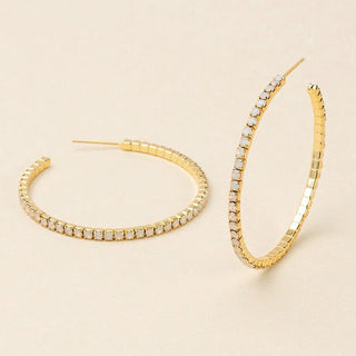 Sparkle & Shine Rhinestone Hoops - Large - Bray and Em Boutique