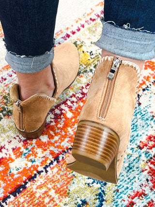 Spice It Up Bootie - Camel Faux Suede - Bray and Em Boutique