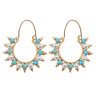 Spike Stone Hoop Earrings - Bray and Em Boutique