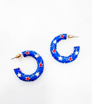 Splendid Star Open Hoop Earrings - Bray and Em Boutique