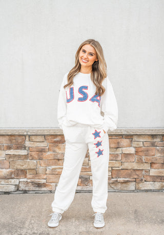 Star Spangled French Terry Joggers - Bray and Em Boutique