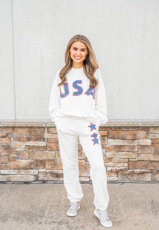 Star Spangled French Terry Joggers - Bray and Em Boutique