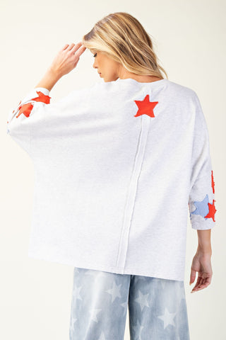 Stargazing Perfection Star Patch Top - Bray and Em Boutique