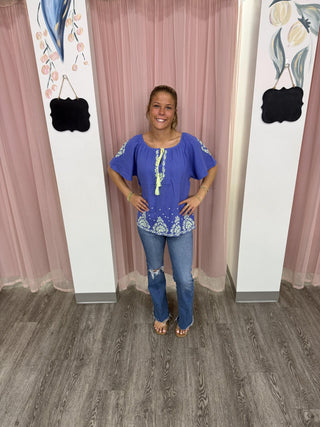 Stitch Up Sunshine Top - Bray and Em Boutique