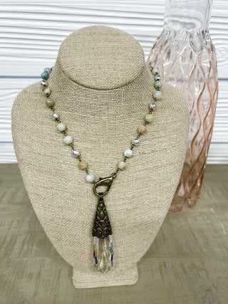 Stone Bead Crystal Pendant Necklace - Bray and Em Boutique