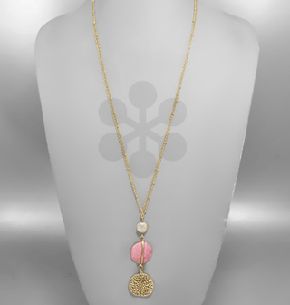Stone Coral Long Necklace - Bray and Em Boutique