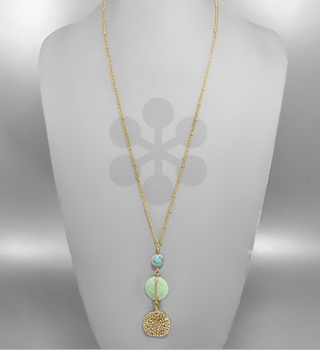 Stone Coral Long Necklace - Bray and Em Boutique