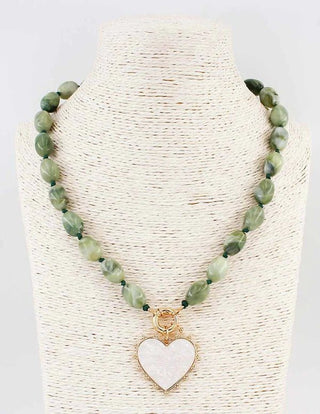 Stone Heart Pendant Necklace - Bray and Em Boutique