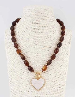 Stone Heart Pendant Necklace - Bray and Em Boutique
