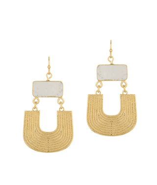 Stone Metal Texture Earring - Bray and Em Boutique