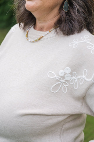Stories Unfold Embroidered Sweater - Bray and Em Boutique