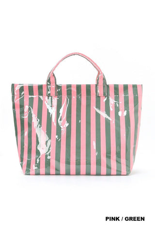 Striped Beach Tote Bag - Bray and Em Boutique