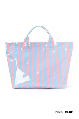 Striped Beach Tote Bag - Bray and Em Boutique