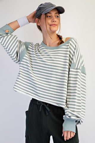 Striped & Unbothered Top - Bray and Em Boutique