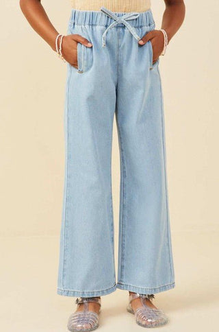 Style Nook Wide Leg Denim Girls Pants - Bray and Em Boutique