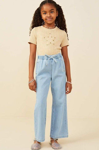 Style Nook Wide Leg Denim Girls Pants - Bray and Em Boutique