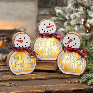 Light Up Snowman Sitters