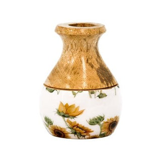 Sunflower Enamel Wood Vase - Bray and Em Boutique