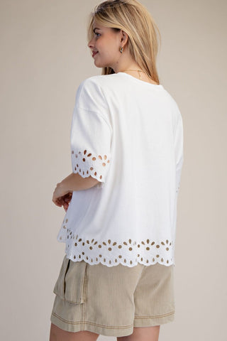 Sunlit Petals Washed Top - Bray and Em Boutique