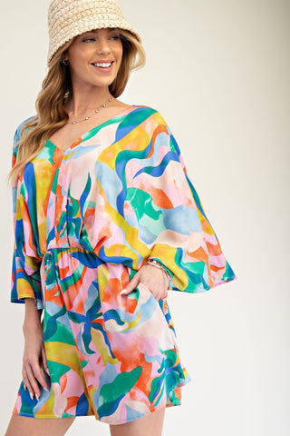 Sunny Escape Printed Romper - Bray and Em Boutique
