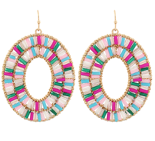 Sunset Confetti Beaded Hoops - Bray and Em Boutique