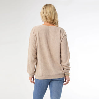 Super Skyler V - Neck Textured Top - Bray and Em Boutique