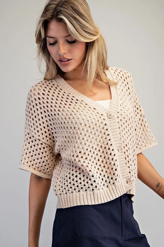 Sweet As Sass Open Knit Cardigan - Bray and Em Boutique